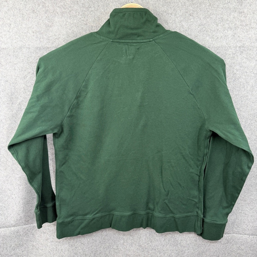 Pact Men's Organic 100% Cotton Pullover Mock Neck Snap Collar Sweater L Green - Picture 3 of 7